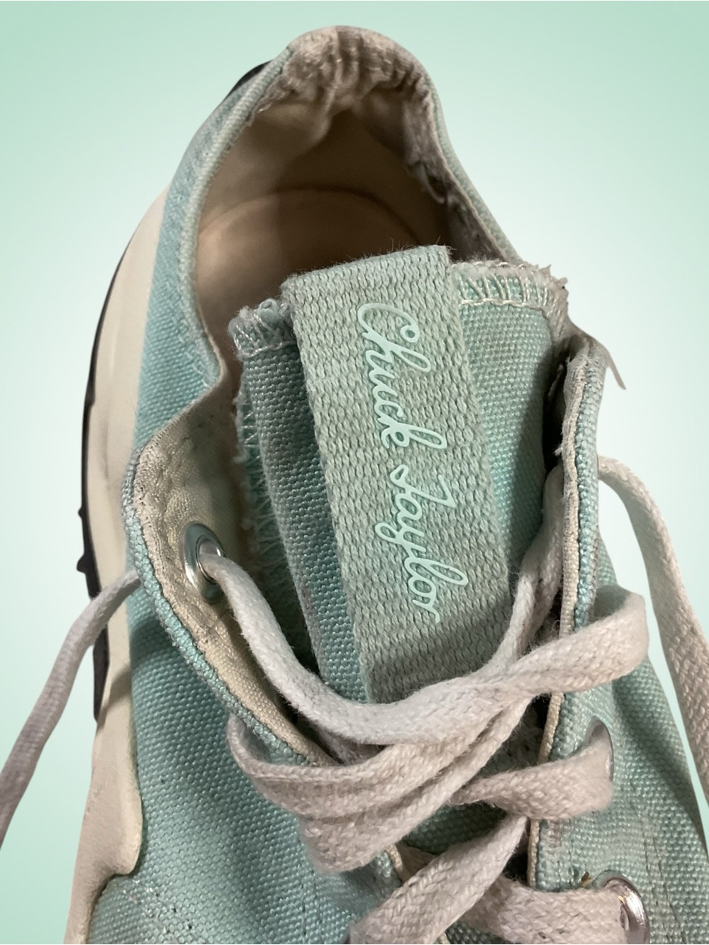 Converse Run Star Wave-Soled Sneakers in Mint Green/Cream Unisex 27.6cm M 9/W 11 - Picture 12 of 14